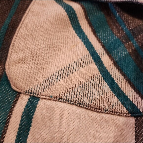 B.O.G Trading green and gray plaid heavyweight cotton button up M - Picture 5 of 6